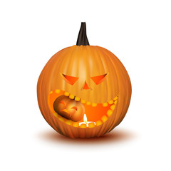 Halloween pumpkin isolated on white