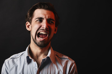 Yawning young man