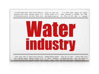 Manufacuring concept: newspaper headline Water Industry