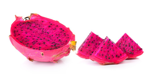 dragon fruit on white background