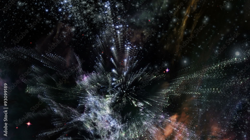 Wall mural Space 2026: Flying through star fields in deep space (Loop).