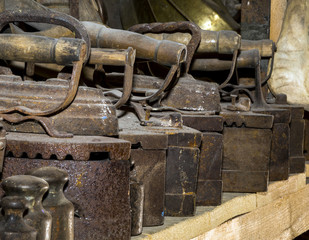 old, irons. still life