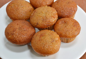 mini banana cake on dish