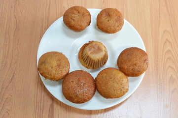 little banana cake on dish