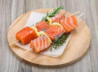 Salmon skewer