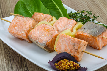 Salmon skewer