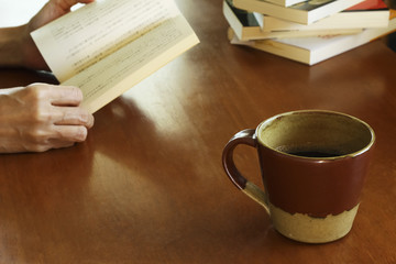 Reading and coffee