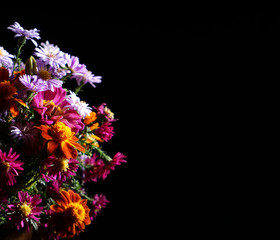 Beautiful bouquet of bright wildflowers