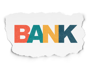 Currency concept: Bank on Torn Paper background
