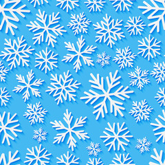 Seamless pattern with paper snowflakes 