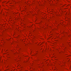 Naklejka na ściany i meble Seamless pattern with paper snowflakes