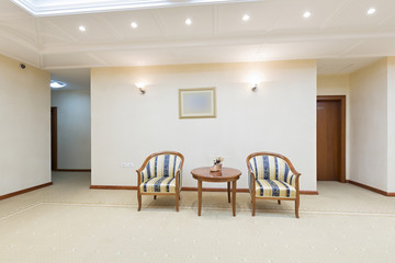 Interior of a hotel lobby