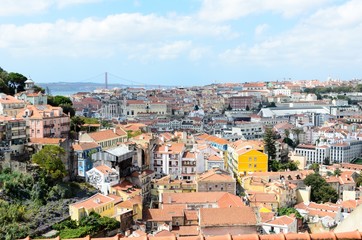 Naklejka na ściany i meble Aerial view of Lisbon, Portugal
