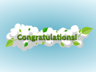 Obraz premium Congratulations Sign on a Cloud