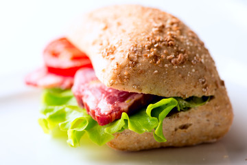 Sandwich with salami