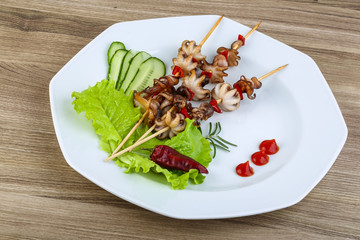 Baby octopus bbq