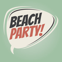 beach party retro speech bubble