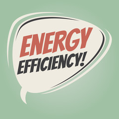 energy efficiency retro speech bubble