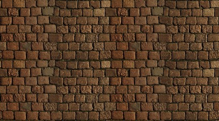 Stone road  seamless texture.  stone block paving. Stone blocks