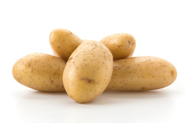 fresh potato on white background