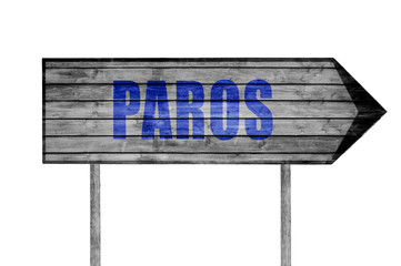 Paros wooden sign isolated on white