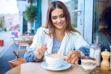 Young woman in a cafe