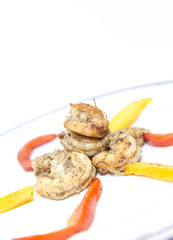 Shrimps with vegetables