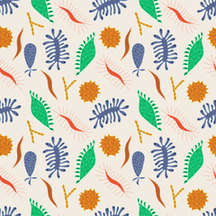 Seamless pattern with microbes