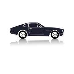 Vintage sport racing car. Vector.