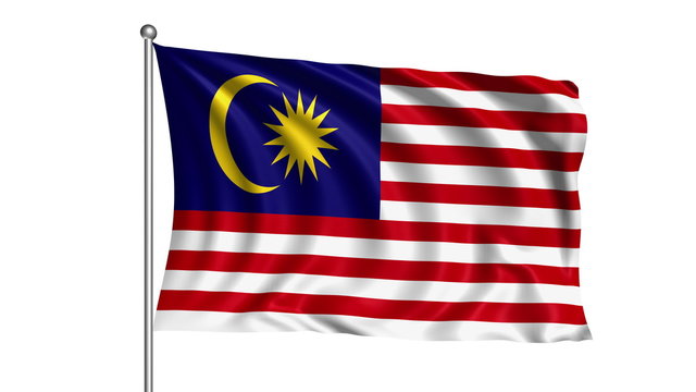 Malaysia flag with fabric structure (loop, with alpha channel) 