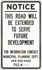 Road Extension Notice In Canada