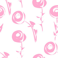Seamless pattern with stylized roses