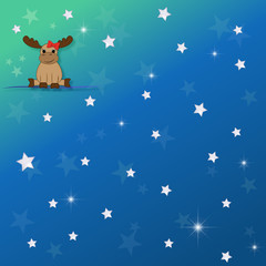 Rentier & Sterne - Vektor Grafik