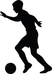 soccer player silhouette vector