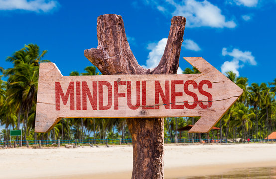 Mindfulness arrow with beach background
