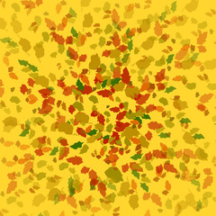 Illustration of autumn leaves. The seasonal pattern. Seamless pattern.