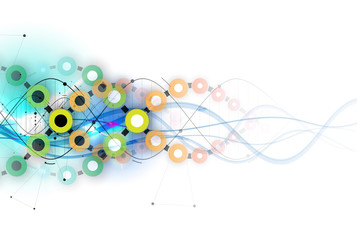 DNA Abstract icon and element collection. Futuristic technology