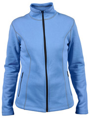 blue female sport jacket with isolated on white