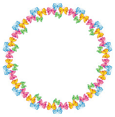 Round frame with butterflies