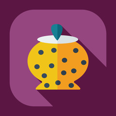 Flat modern design with shadow icons sugar-bowl