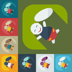 Flat modern design with shadow icons children