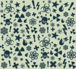 Seamless warning symbols pattern.