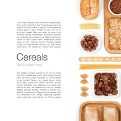 cereals on white background 