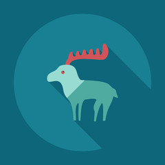 Flat modern design with shadow icons moose