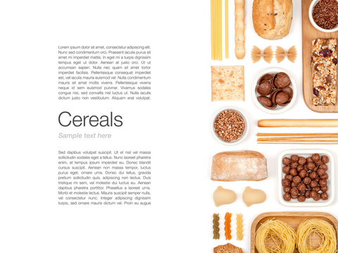 cereals on white background 