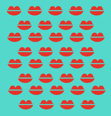 Background with red lips