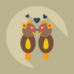 Flat modern design with shadow icons panda love
