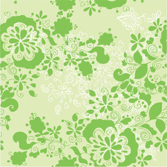 floral green seamless pattern