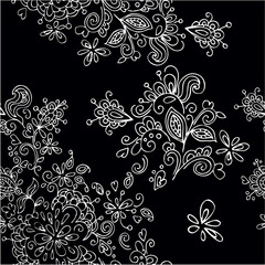 seamless pattern on black background