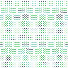 Blue and Green Sea Waves Pattern on White Background